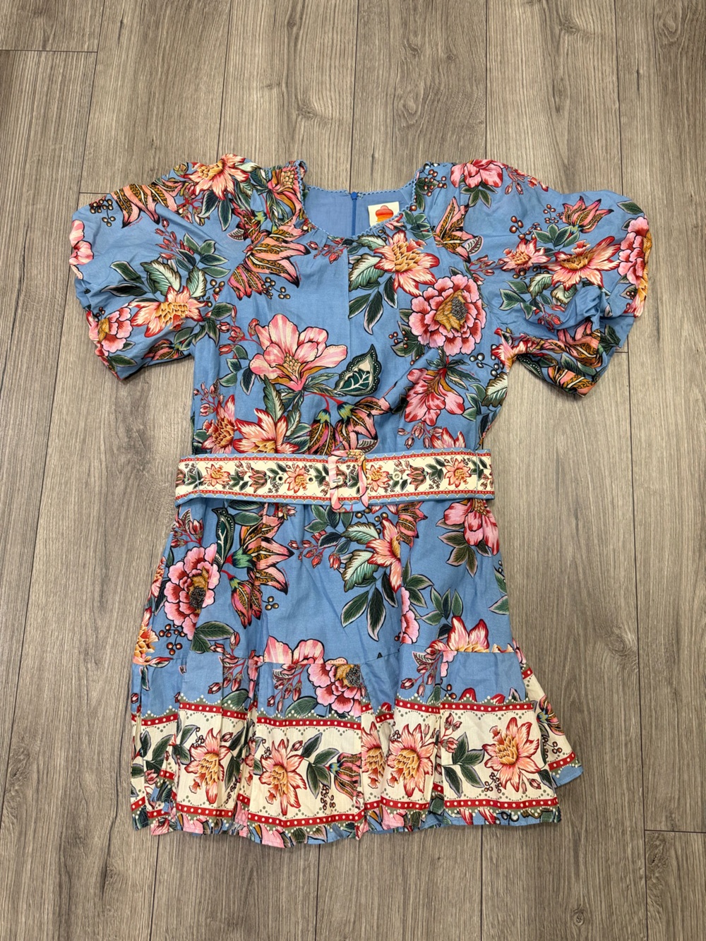 NWT FARM Rio Wonderful Bouquet Floral Belted Minidress SZ L - Picture 8 of 13